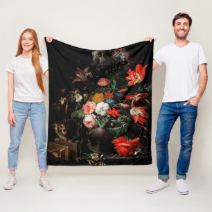 Manta Polar Abraham Mignon El Bouquet Girado. Floral