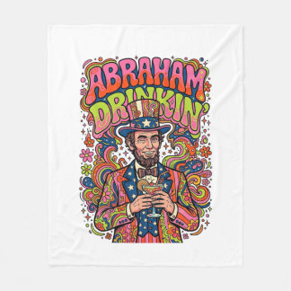 Manta Polar Abraham Patriótico Bebiendo Retro