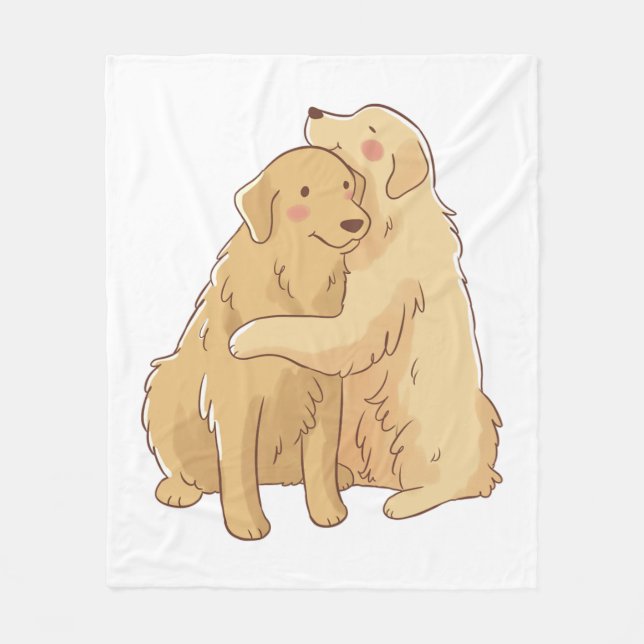 Manta Polar Abrazo de Golden Retriever (Anverso)
