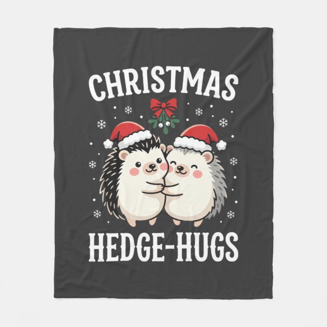 Manta Polar Abrazos Navideños Erizo Adorable Erizo Fiesta (Anverso)