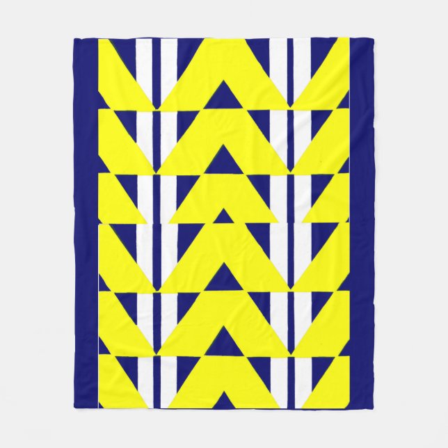 Manta Polar abstracción amarilla brillante (Anverso)