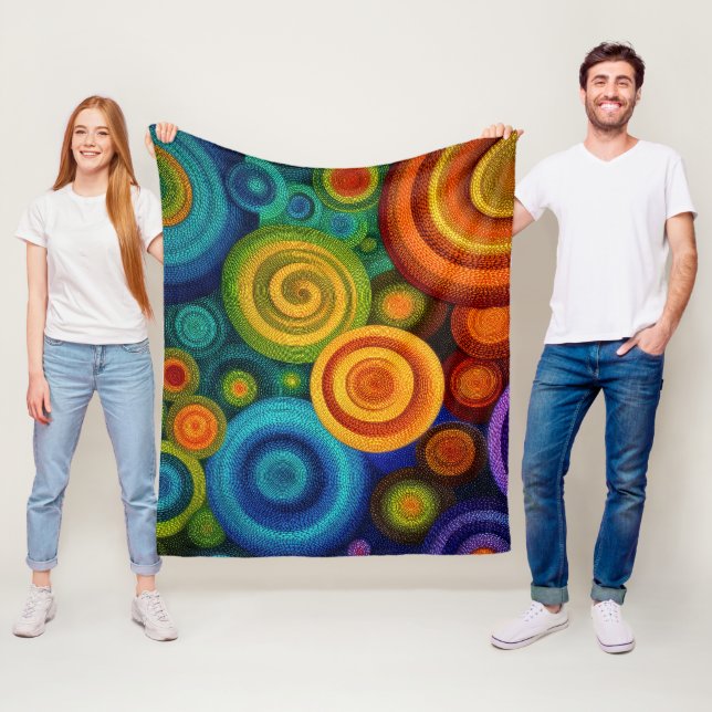 Manta Polar Abstract concentric circles in vibrant multicolor  (In situ)