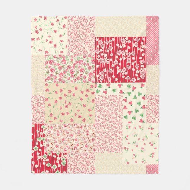 Manta Polar abstract hand drawn seamless patchwork pattern wit (Anverso)