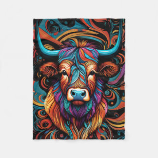 MANTA POLAR ABSTRACT HIGHLAND CATTLE BLANKET