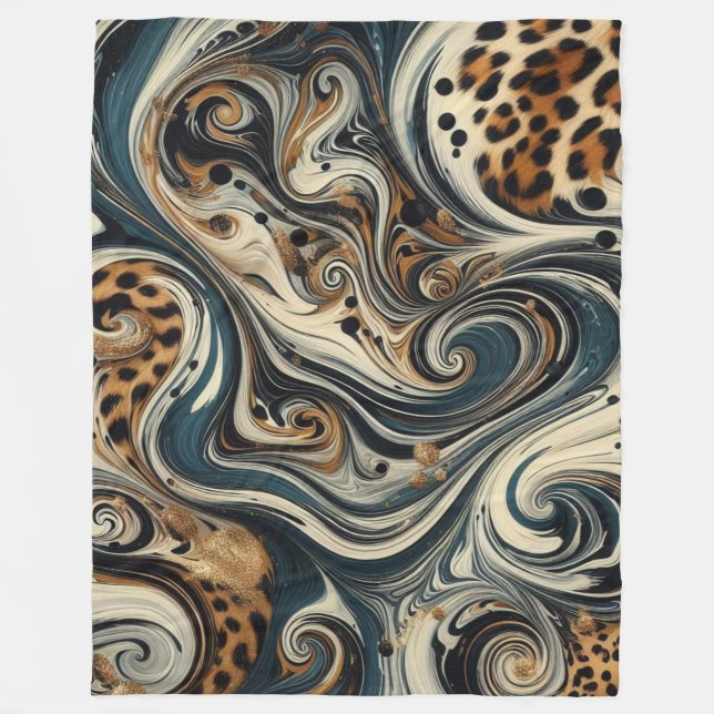 Manta Polar Abstract Leopard Print Swirl (Anverso)