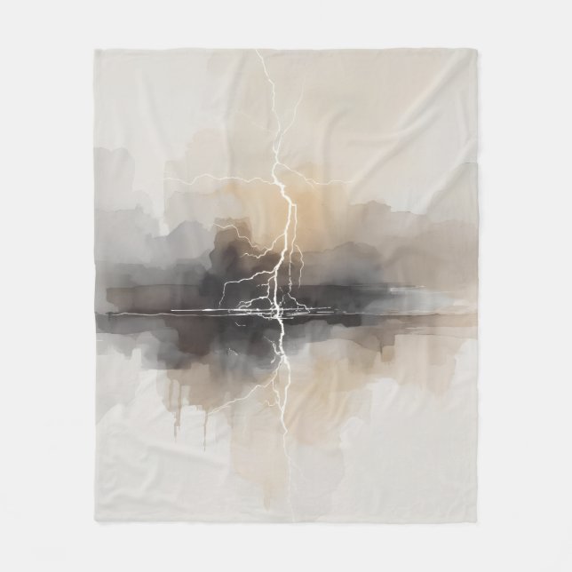 Manta Polar Abstract Lightning in Neutrals Print (Anverso)
