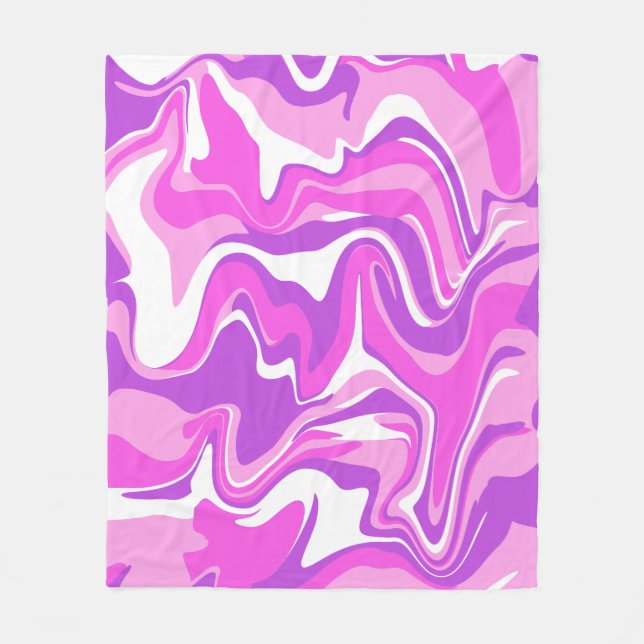 Manta Polar Abstract Marble Swirl Texture - Pink - Purple Tone (Anverso)