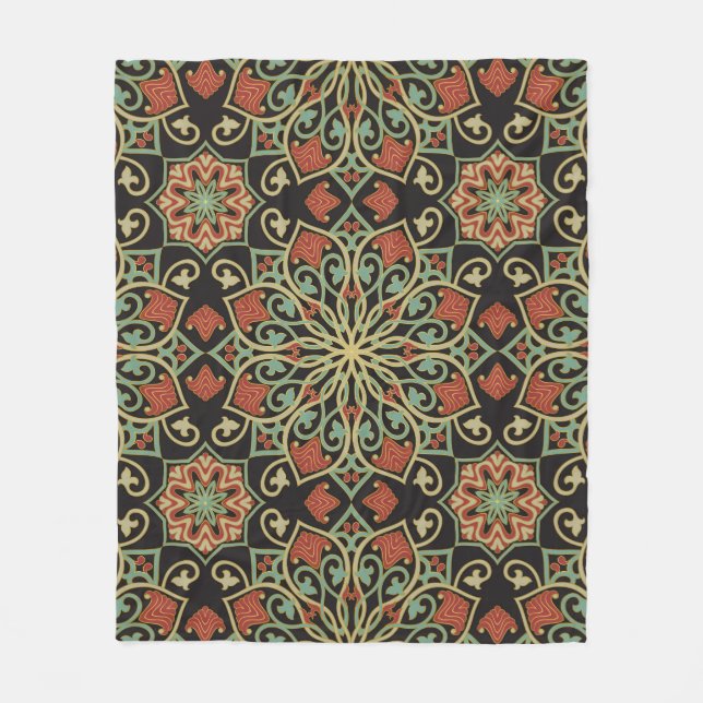 Manta Polar Abstract pattern. Oriental color background.  (Anverso)