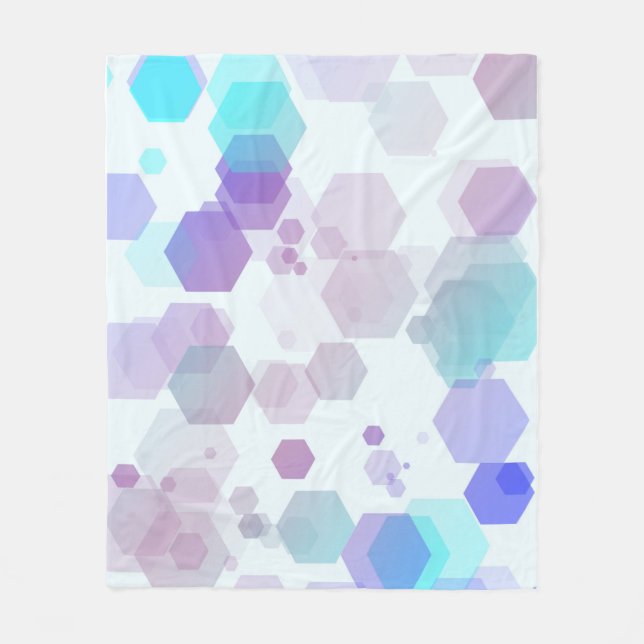 Manta Polar Abstract Purple-Blue Hexagon - Shape Pattern Throw (Anverso)