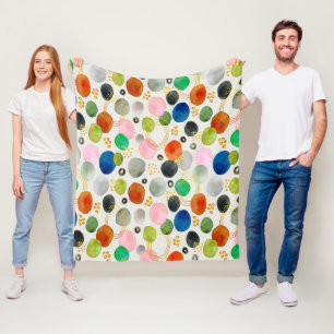 Manta Polar Abstract Watercolor Gold Purpurina Art