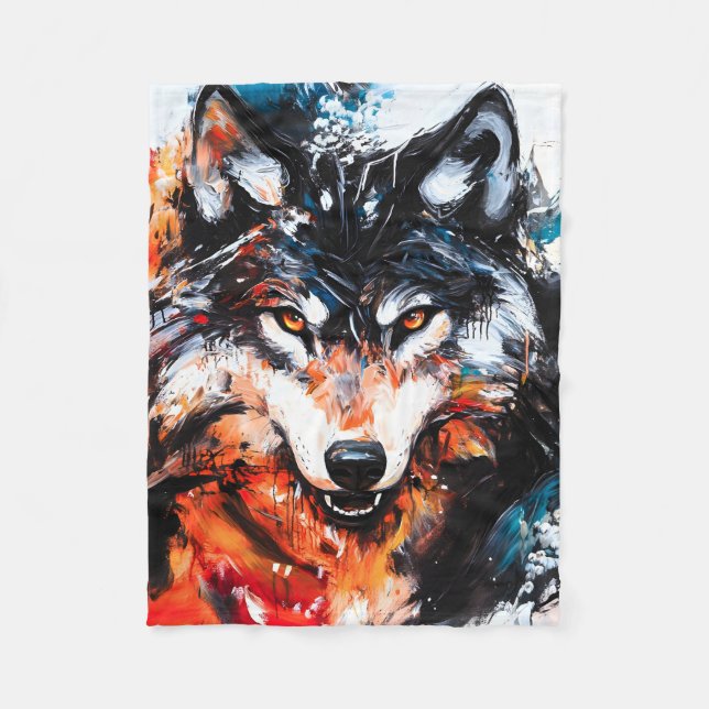 Manta Polar Abstract Wild Spirit Wolf (Anverso)
