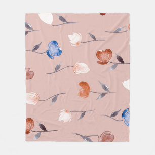 Manta Polar Abstracto Acuarela Floral: Pastel Seamless.