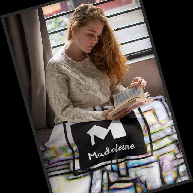 Manta Polar Abstracto de color Monograma geométrico (Subido por el creador)