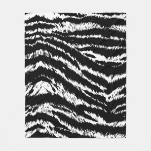 Manta Polar Abstracto De Mano Dos Colores Rayas De Cebra Repet