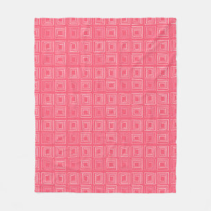 Manta Polar abstracto geométrico de moda de sesenta años rosa
