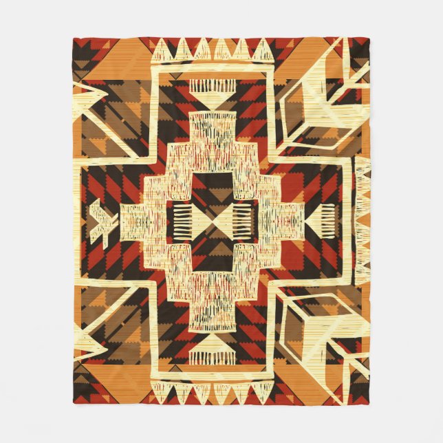 Manta Polar Abstracto nativo americano de vintage mano. (Anverso)