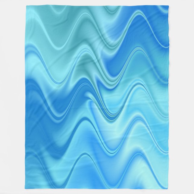 Manta Polar Abstracto Ondulado Azul (Anverso)