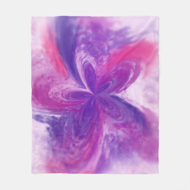 Manta Polar Abstracto Pintado Fantasía Flor acuarela (Anverso)