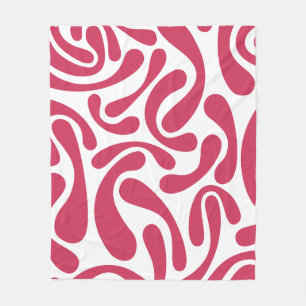 Manta Polar Abstracto rosa y blanco minimalista 