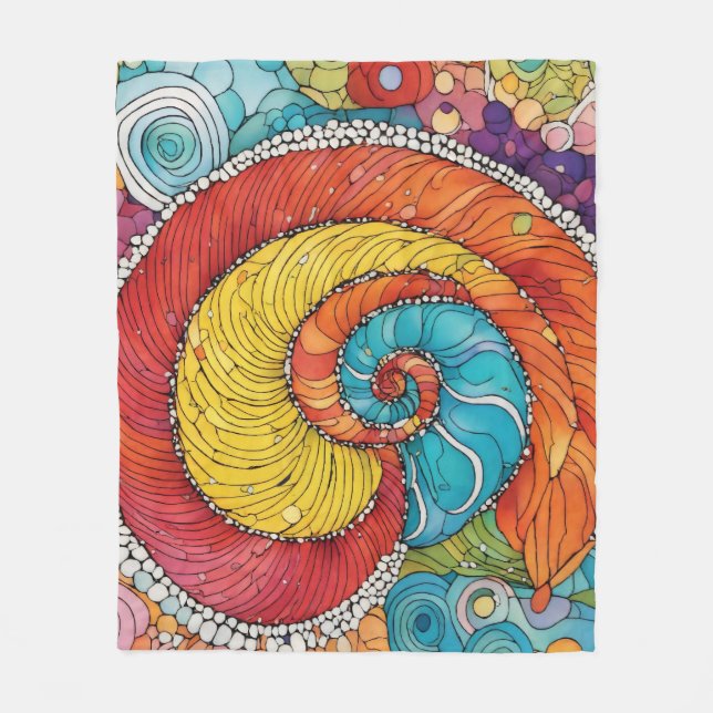Manta Polar Abstraktes Schnecken Muster, multicolor (Anverso)