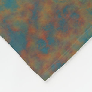 Manta Polar Abstrato Metalizado azul, turquesa y rusto