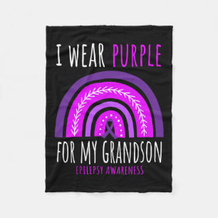 Manta Polar Abuela arcoiris abuelo nieto morado Epilepsia A