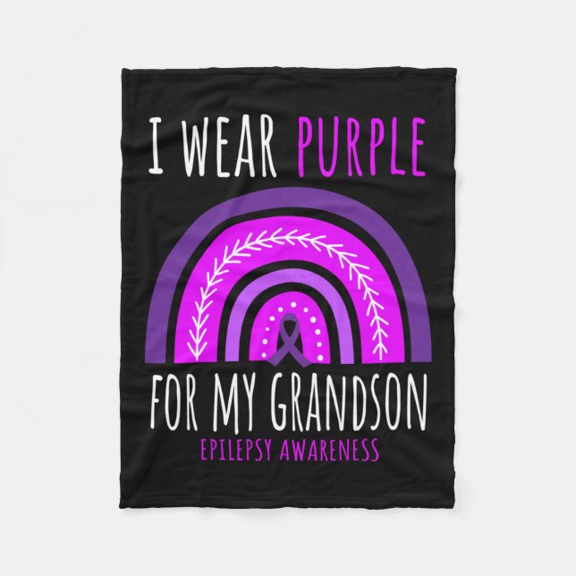 Manta Polar Abuela arcoiris abuelo nieto morado Epilepsia A (Anverso)