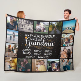 Manta Polar Abuela con los nombres de los nietos y 14 fotos