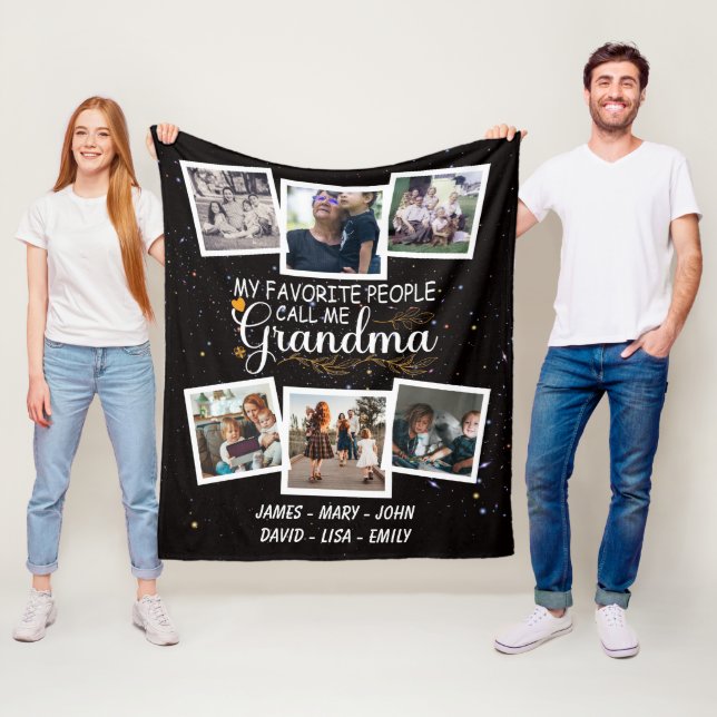 Manta Polar Abuela con nombres y fotos de los nietos (In situ)