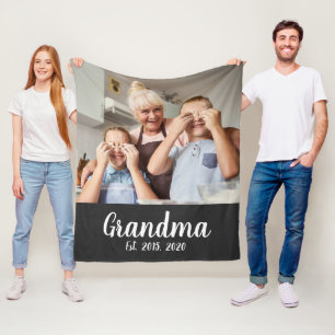 Manta Polar Abuela Estableció Foto de Escritura Blanca