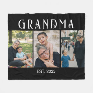 Manta Polar Abuela Estableció Moderna Negra Audaz 3 Foto