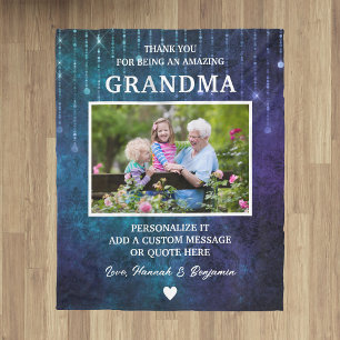 Manta Polar Abuela Gracias Personalizado De Parkles Azules
