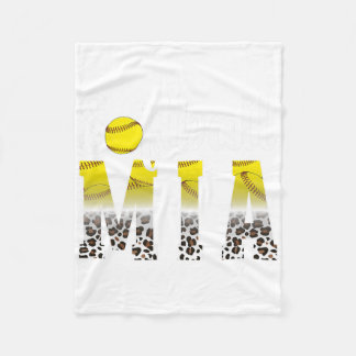 Manta Polar Abuela Mia de Softball Leopardo Mia de una placa d