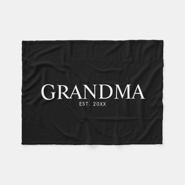Manta Polar Abuela moderna elegante negra (Frente (Horizontal))