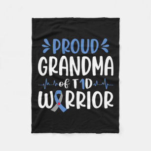 Manta Polar Abuela Orgullosa De Guerrero Del T1d Para Sensibil