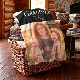 Manta Polar Abuela Personalizada Estilo Moderno Foto Script Ne