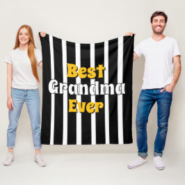 Manta Polar Abuela personalizada rayas negras y blancas