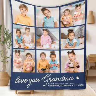 Manta Polar Abuela Personalizado de la Marina moderna Collage