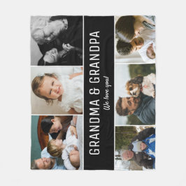 Manta Polar Abuela y abuelo te queremos Collage de fotos