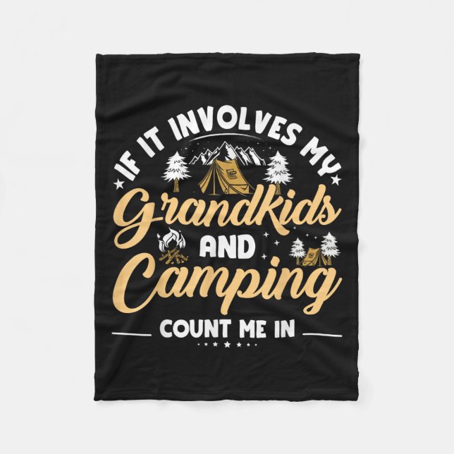 Manta Polar Abuelitos Y Abuelo De Camping (Anverso)