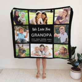 Manta Polar Abuelo 8 Collage de fotos negro