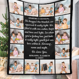 Manta Polar Abuelo Abuelo Poema personalizado 14 Collage de fo