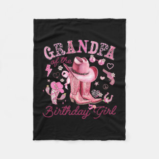 Manta Polar Abuelo de la cumpleañera vaquera rosa western