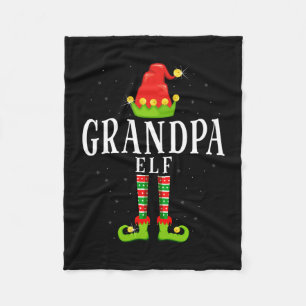 Manta Polar Abuelo elfo pijama navideño a juego