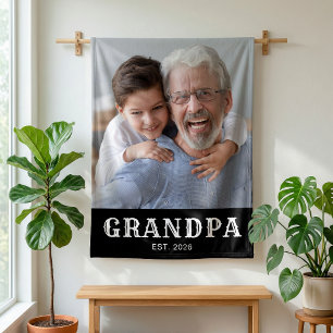 Manta Polar Abuelo Estableció Tipografía Decorativa Foto