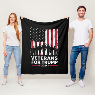 Manta Polar Abuelo Veteranos Por Trump 2024 Bandera Americana