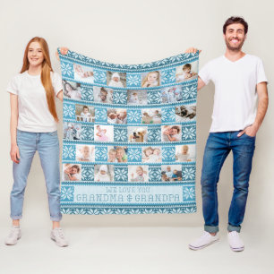 Manta Polar Abuelos 24 Suéter de copos de nieve nórdicos