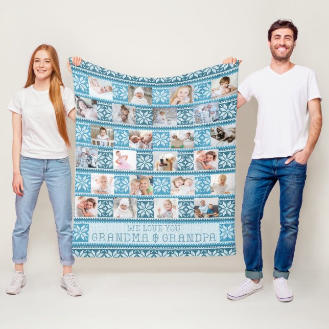 Manta Polar Abuelos 24 Suéter de copos de nieve nórdicos (In situ)