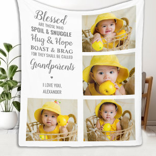 Manta Polar Abuelos Abuela Abuela Collage de fotos