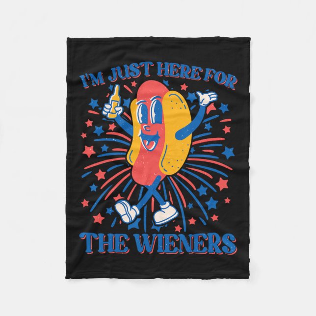 Manta Polar Acá Para Los Wieners Perro Caliente Gracioso 4 De  (Anverso)
